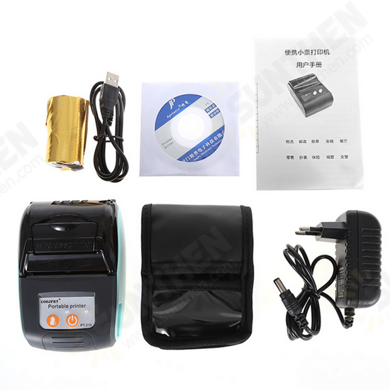 PT-210 58MM Wireless Portable bluetooth Thermal Receipt Printer Machine For Windows Android iOS