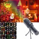 LED Flashlight Halloween Projector Lamp USB Charging Snowflake Lamp Plug In 12 Film Cards Lamp For Home Garden Decor