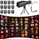 LED Flashlight Halloween Projector Lamp USB Charging Snowflake Lamp Plug In 12 Film Cards Lamp For Home Garden Decor