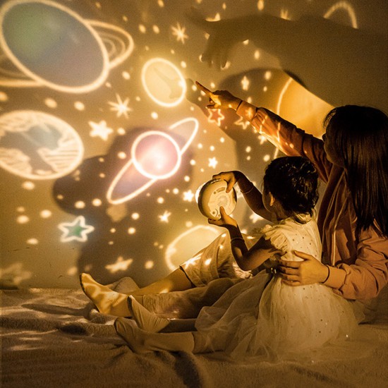 Starry Sky Projection Lamp 3 Color Ligth Rotation Bedroom Night Light Best Gift
