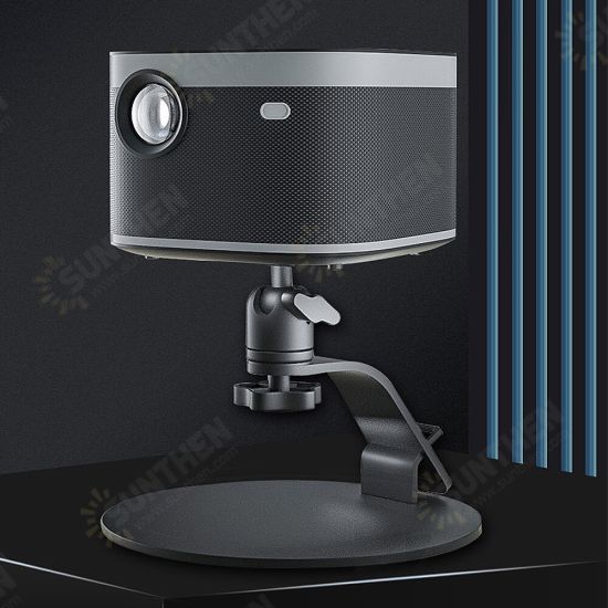 LKT-863 Desktop Projector Stand 360° Panoramic Adjustable Metal Bracket Thickened&Widened Inclined Plate with Non-slip Mat Pan Tilt Projector Holder