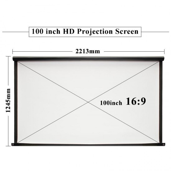 100inch 16:9 Projector HD Screen Portable Folded Front projection screen fabric with eyelets without Frame