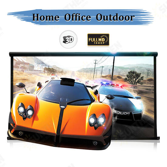 100inch 16:9 Projector HD Screen Portable Folded Front projection screen fabric with eyelets without Frame