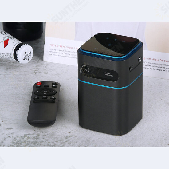 T042 Mini DLP WIFI Projector Android TV 9.0 5G-WIFI Built-in 7000mAh Battery 320 ANSI lumens 1080P Supported 2+16GB Mini Outdoor Movie