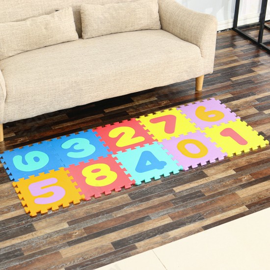 0-9 Math Pattern EVA Foam Floor Jigsaw Puzzle Toy Mat for Living Room Bathroom Kitchen