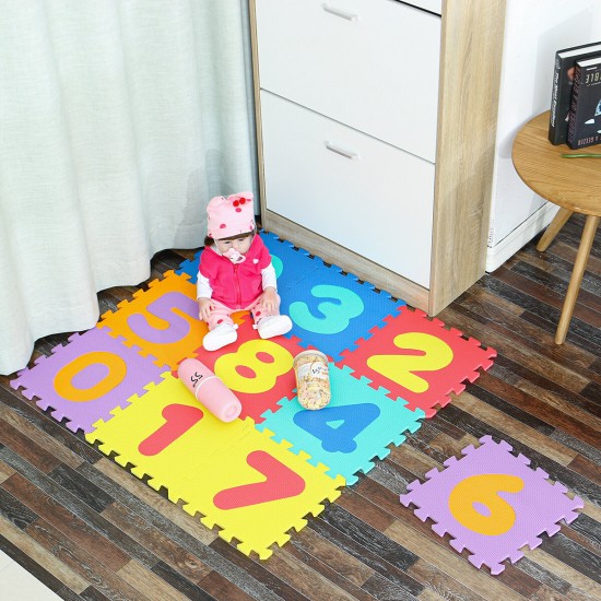 0-9 Math Pattern EVA Foam Floor Jigsaw Puzzle Toy Mat for Living Room Bathroom Kitchen