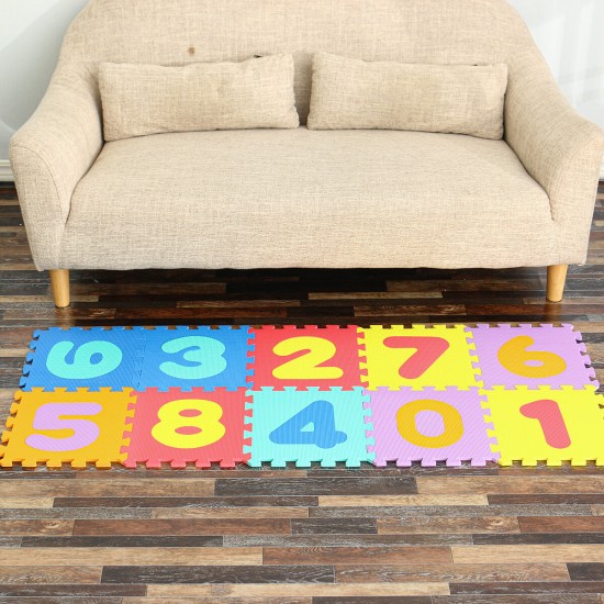 0-9 Math Pattern EVA Foam Floor Jigsaw Puzzle Toy Mat for Living Room Bathroom Kitchen