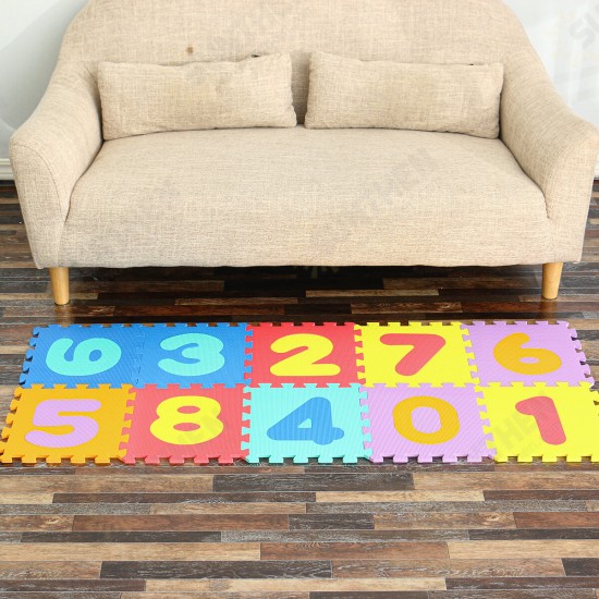 0-9 Math Pattern EVA Foam Floor Jigsaw Puzzle Toy Mat for Living Room Bathroom Kitchen