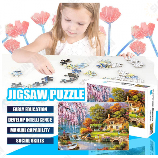 1000 Pcs Landscape Jigsaw Puzzle Unzip for Boys and Girls Indoor Toys