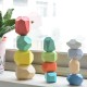 10/22 Pcs Wooden Colorful Building Blocks Stone Stacking Game Early Educational Toy for Kids Gift