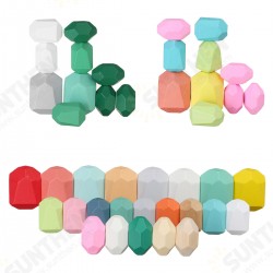 10/22 Pcs Wooden Colorful Building Blocks Stone Stacking Game Early Educational Toy for Kids Gift 10/22 Pcs Wooden Colorful Building Blocks Stone Stacking Game Early Educational Toy for Kids Gift