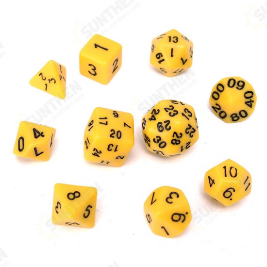 10pc/Set D4-D30 Multi-sided Dices TRPG Games Gaming Dices 8Color