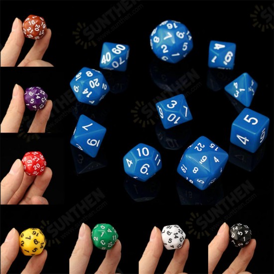 10pc/Set D4-D30 Multi-sided Dices TRPG Games Gaming Dices 8Color