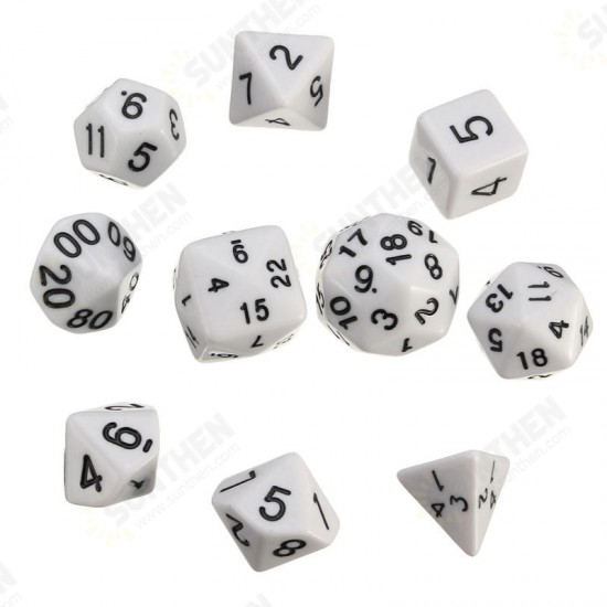 10pc/Set D4-D30 Multi-sided Dices TRPG Games Gaming Dices 8Color