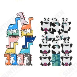 11/13 Pcs Creative Panda Dinosaur Wooden Stacking Game Building Blocks Early Educational Toy for Kids Gift 11/13 Pcs Creative Panda Dinosaur Wooden Stacking Game Building Blocks Early Educational Toy for Kids Gift
