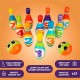 12PCS Cute Mini Bowling PU Soft Indoor Sport Play Games Safe Foam Kids Bowling Children Indoor Sport Family Funny Game Toy Gift