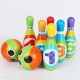 12PCS Cute Mini Bowling PU Soft Indoor Sport Play Games Safe Foam Kids Bowling Children Indoor Sport Family Funny Game Toy Gift