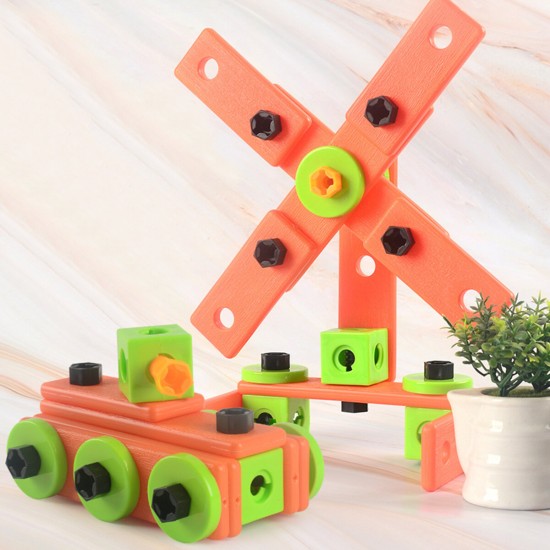 13/72Pcs 3D Puzzle DIY Asassembly Screwing Blocks Repair Tool Kit Educational Toy for Kids Gift