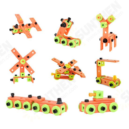 13/72Pcs 3D Puzzle DIY Asassembly Screwing Blocks Repair Tool Kit Educational Toy for Kids Gift