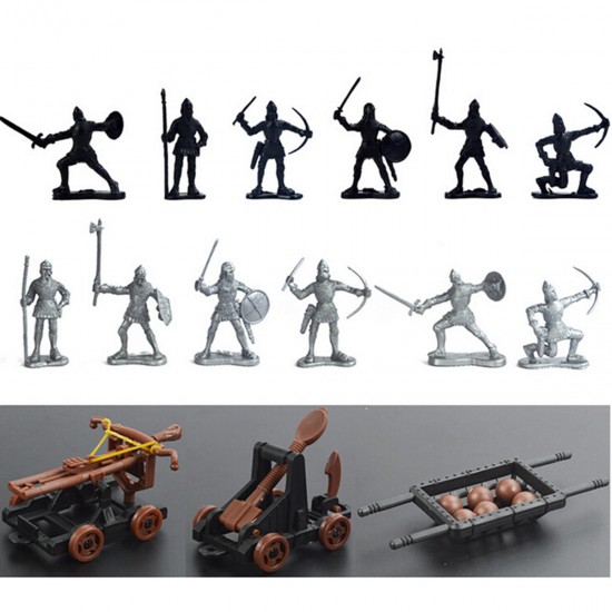 14 pcs Knights Medieval Toy Soldiers Action Figure Role Play Playset