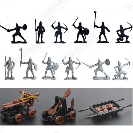 14 pcs Knights Medieval Toy Soldiers Action Figure Role Play Playset