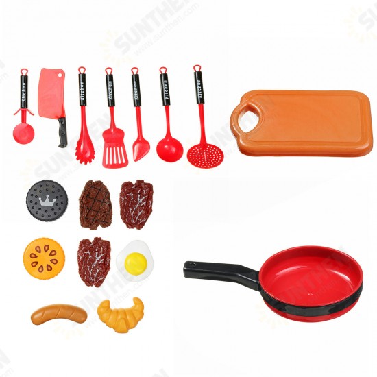 16/36 Pcs Kid Play House Toy ABS Plastic Kitchen Cooking Pots Pans Food Dishes Cookware Toys