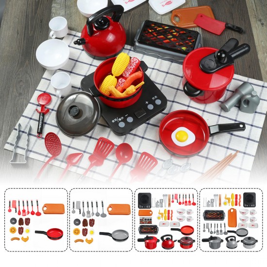 16/36 Pcs Kid Play House Toy ABS Plastic Kitchen Cooking Pots Pans Food Dishes Cookware Toys