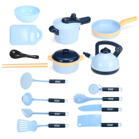 16Pcs Simulation Kitchen Cooking Play Role playing Set Toys Practical Skills for Children Gift