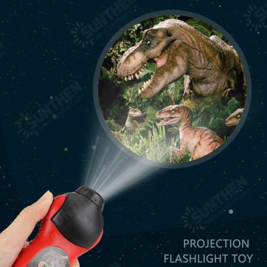 24 Dinosaur Patterns Flashlight Projector Lamp Educational Puzzle Toy Kids Children Christmas Gift