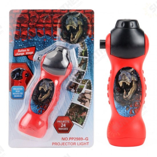 24 Dinosaur Patterns Flashlight Projector Lamp Educational Puzzle Toy Kids Children Christmas Gift