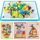 296/592Pcs Mix Color Mushroom Nails with AlphanumNails Puzzle Peg Board Set Early Learning Educational Toys for Kids Gift