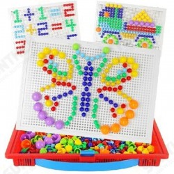 296/592Pcs Mix Color Mushroom Nails with AlphanumNails Puzzle Peg Board Set Early Learning Educational Toys for Kids Gift 296/592Pcs Mix Color Mushroom Nails with AlphanumNails Puzzle Peg Board Set Early Learning Educational Toys for Kids Gift