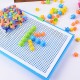 296/592Pcs Mix Color Mushroom Nails with AlphanumNails Puzzle Peg Board Set Early Learning Educational Toys for Kids Gift