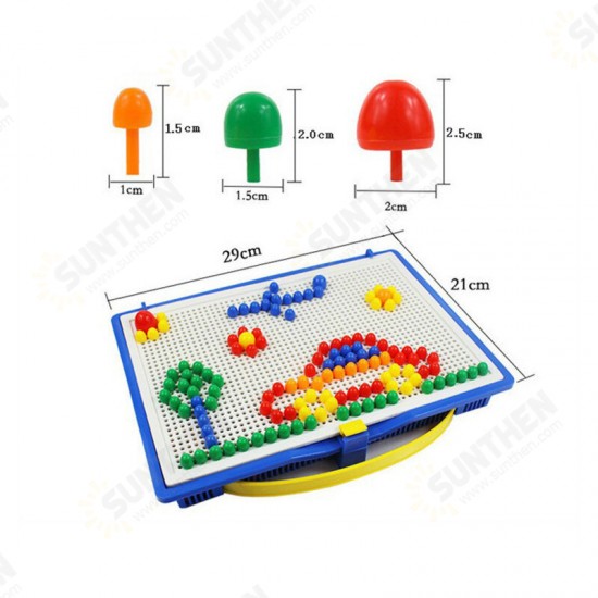 296/592Pcs Mix Color Mushroom Nails with AlphanumNails Puzzle Peg Board Set Early Learning Educational Toys for Kids Gift