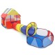 3 IN 1 Indoor Outdoor Triangle and Hexagon Detachable Tent Childrens Play Toys with Zippered Storage Bag