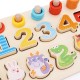 3 IN 1 Wooden Numbers＆Fruit Jigsaw Puzzle Math Learning Educational Set Toys