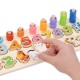 3 IN 1 Wooden Numbers＆Fruit Jigsaw Puzzle Math Learning Educational Set Toys