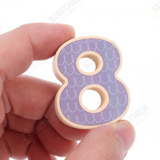 3 IN 1 Wooden Numbers＆Fruit Jigsaw Puzzle Math Learning Educational Set Toys