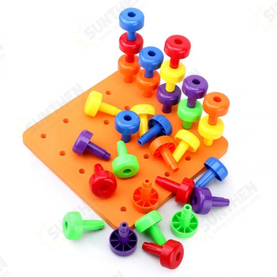 30PCS Peg Board Set Montessori Occupational Fine Motor Toy for Toddlers Pegboard