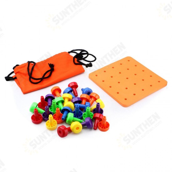 30PCS Peg Board Set Montessori Occupational Fine Motor Toy for Toddlers Pegboard