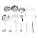 32PCS Mini Stainless Steel Kitchen Cutlery Play House Food Toy Boiler Kettle Cup Bowl Spoon Cookware