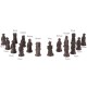 32Pcs/Set Resin Chinese Chess With Coffee Wooden Table Vintage Collectibles Gift