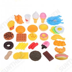 34 Pcs Kids Simulation Kitchen Food Toys Ice Cream Dessert Hamburger Pretend Play Early Educational Toys 34 Pcs Kids Simulation Kitchen Food Toys Ice Cream Dessert Hamburger Pretend Play Early Educational Toys