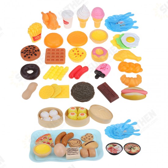 34 Pcs Kids Simulation Kitchen Food Toys Ice Cream Dessert Hamburger Pretend Play Early Educational Toys