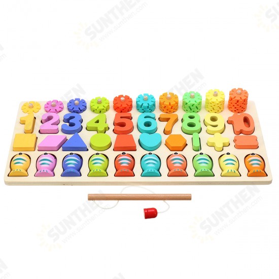 3/4/5 IN 1 Wooden Numbers＆Fruit Jigsaw Math Puzzle Kids Learning Educational Set Toys