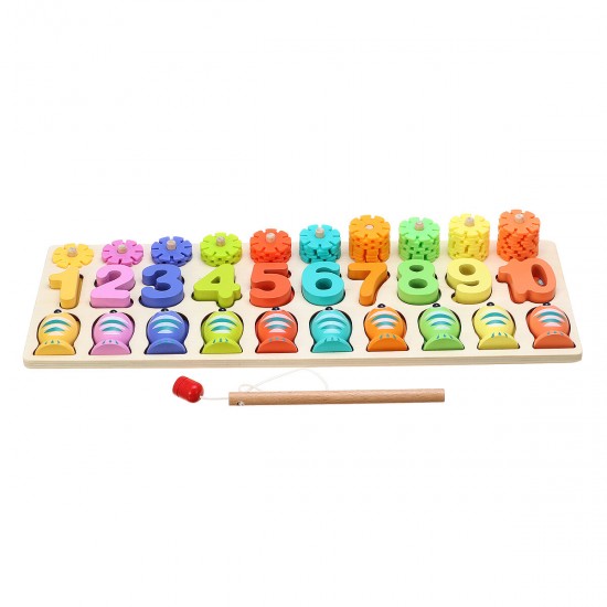 3/4/5 IN 1 Wooden Numbers＆Fruit Jigsaw Math Puzzle Kids Learning Educational Set Toys