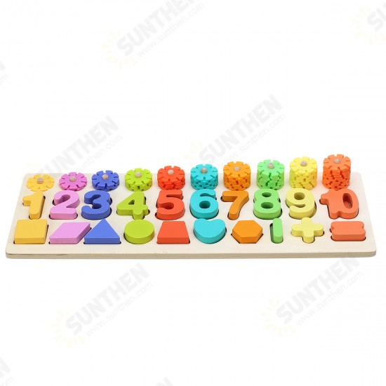 3/4/5 IN 1 Wooden Numbers＆Fruit Jigsaw Math Puzzle Kids Learning Educational Set Toys