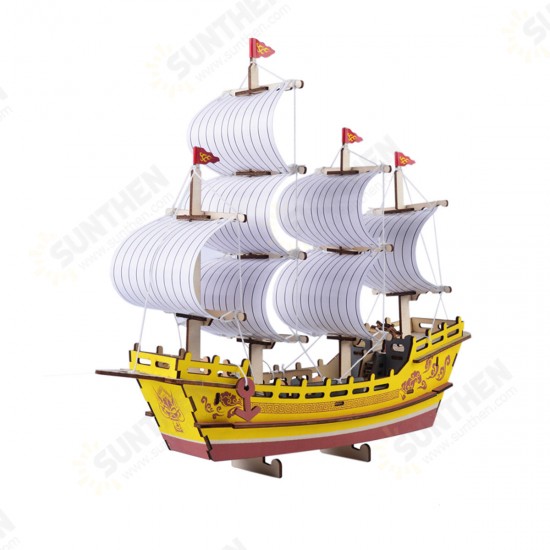 3D Woodcraft Assembly Sailing Series Kit Jigsaw Puzzle Decoration Toy Model for Kids Gift