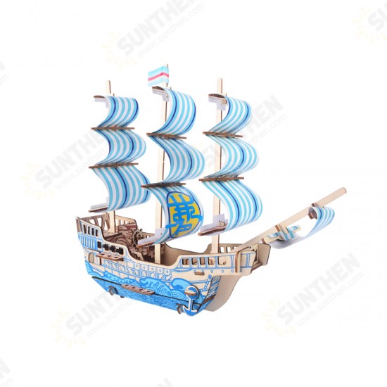 3D Woodcraft Assembly Sailing Series Kit Jigsaw Puzzle Decoration Toy Model for Kids Gift