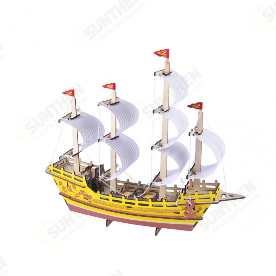 3D Woodcraft Assembly Sailing Series Kit Jigsaw Puzzle Decoration Toy Model for Kids Gift